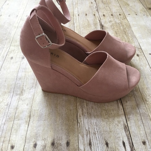 Torrid Faux Suede Peep Toe Wedge Heels - Picture 2 of 8